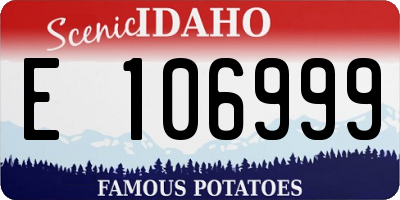 ID license plate E106999