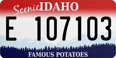 ID license plate E107103
