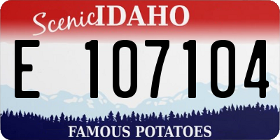 ID license plate E107104