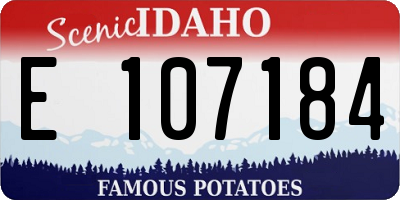 ID license plate E107184