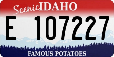 ID license plate E107227