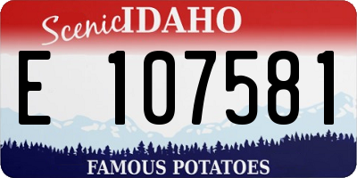 ID license plate E107581