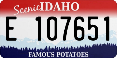ID license plate E107651