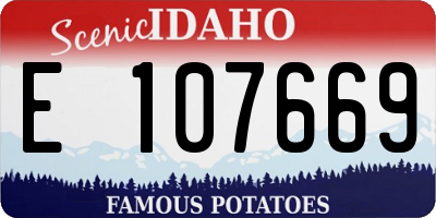 ID license plate E107669