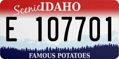 ID license plate E107701
