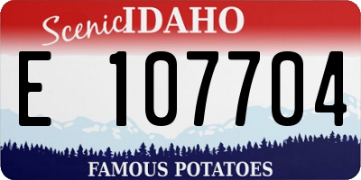 ID license plate E107704