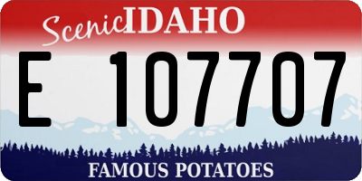 ID license plate E107707