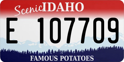 ID license plate E107709