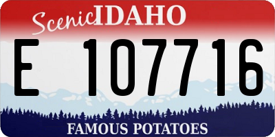 ID license plate E107716