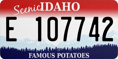 ID license plate E107742
