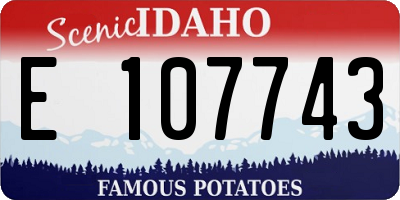 ID license plate E107743
