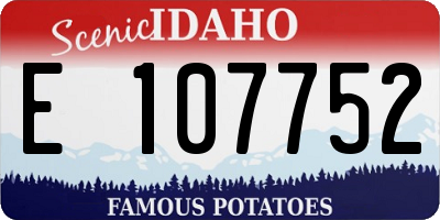 ID license plate E107752