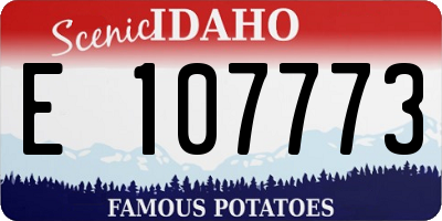 ID license plate E107773