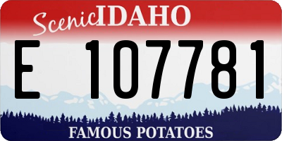 ID license plate E107781