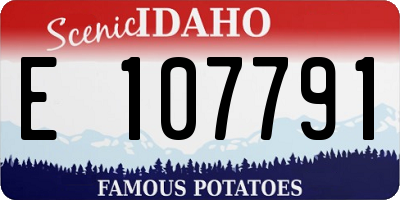 ID license plate E107791
