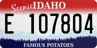 ID license plate E107804