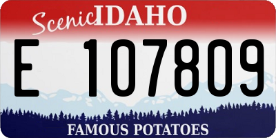 ID license plate E107809