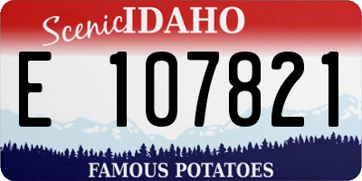 ID license plate E107821