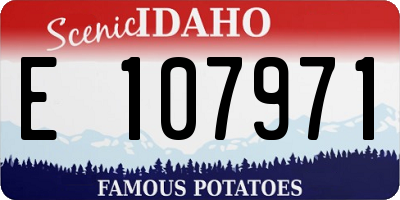 ID license plate E107971