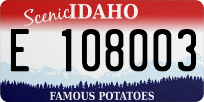 ID license plate E108003