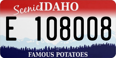 ID license plate E108008
