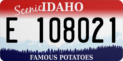 ID license plate E108021