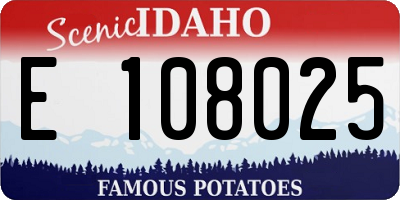 ID license plate E108025