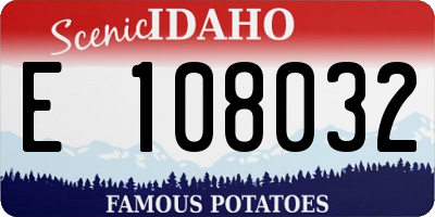 ID license plate E108032