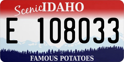 ID license plate E108033