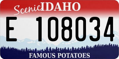 ID license plate E108034