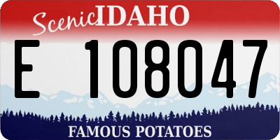 ID license plate E108047
