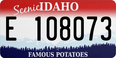 ID license plate E108073