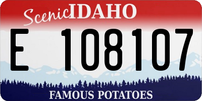 ID license plate E108107