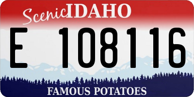 ID license plate E108116