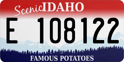 ID license plate E108122