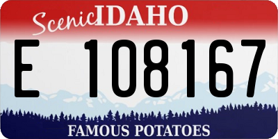 ID license plate E108167