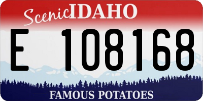 ID license plate E108168