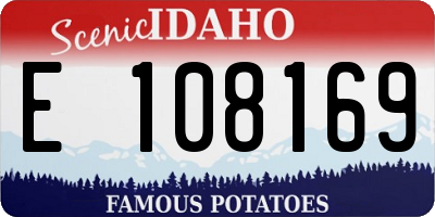 ID license plate E108169