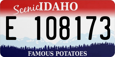 ID license plate E108173