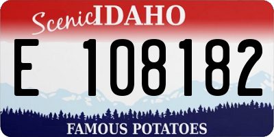 ID license plate E108182