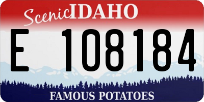 ID license plate E108184