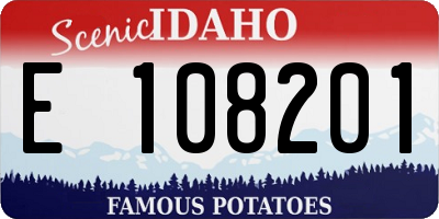 ID license plate E108201