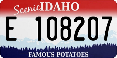ID license plate E108207