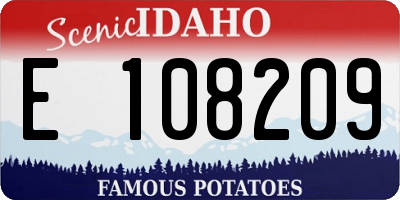 ID license plate E108209
