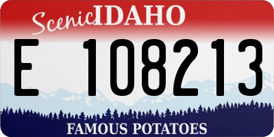 ID license plate E108213