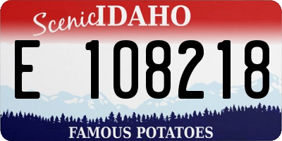ID license plate E108218