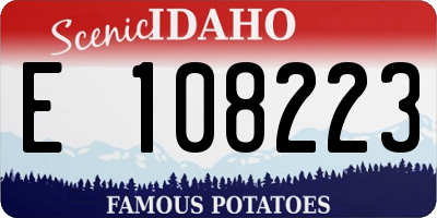 ID license plate E108223