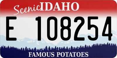 ID license plate E108254