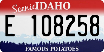 ID license plate E108258