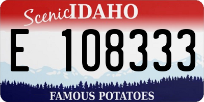 ID license plate E108333